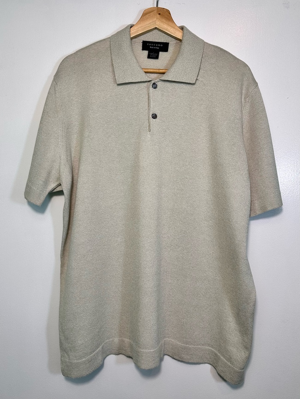 Fossano Men's Short Sleeve Polo in Light Taupe